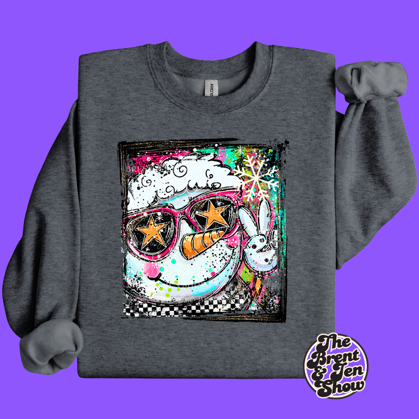 Selfie Doodle Snowman Sweatshirt