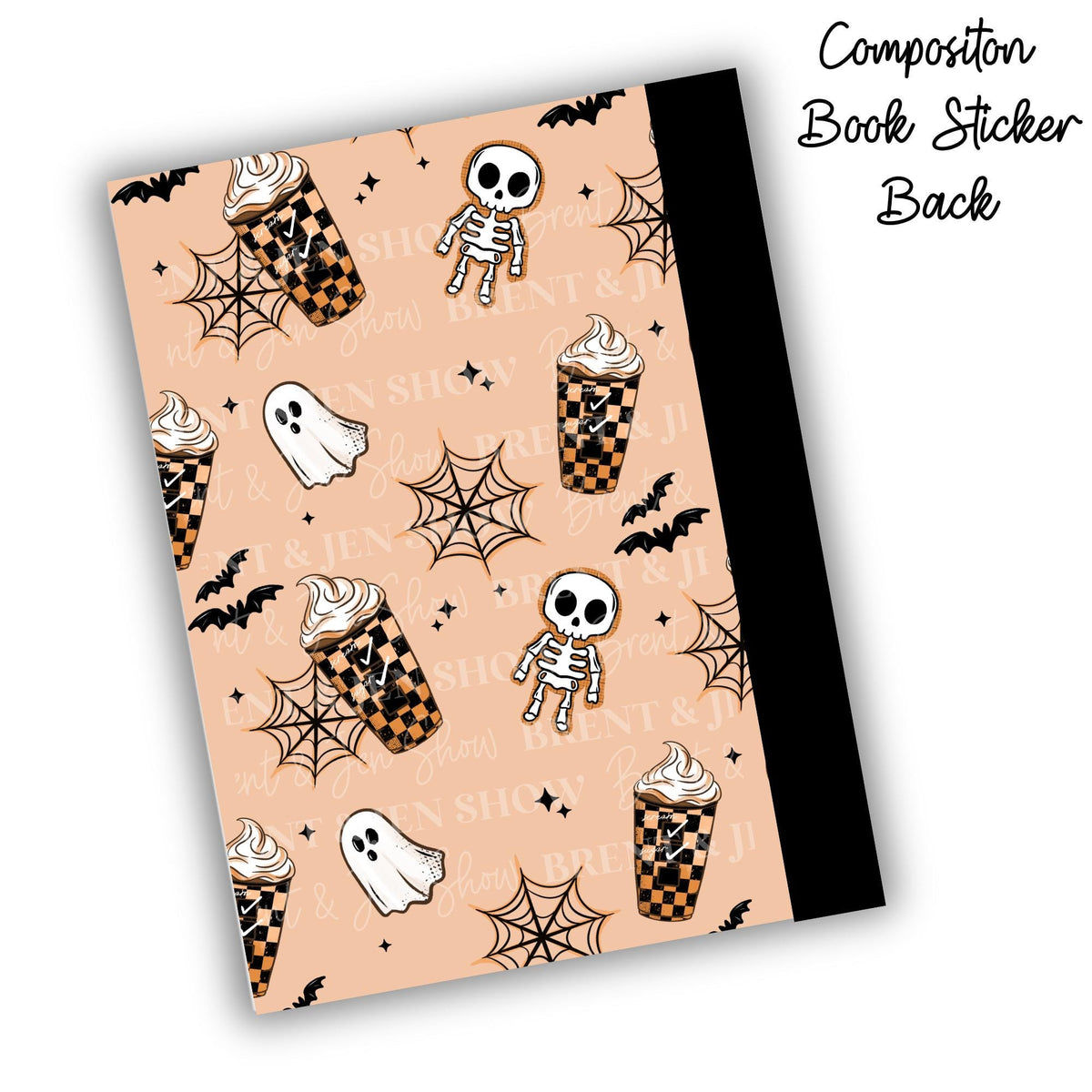 Coffee Brings Me Back to Life Composition Notebook Cover Stickers, Vinyl Front Back Set