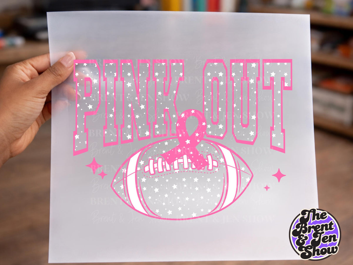 Pink Out Football DTF Transfer: Breast Cancer Awareness Print (Ready-to-Press)