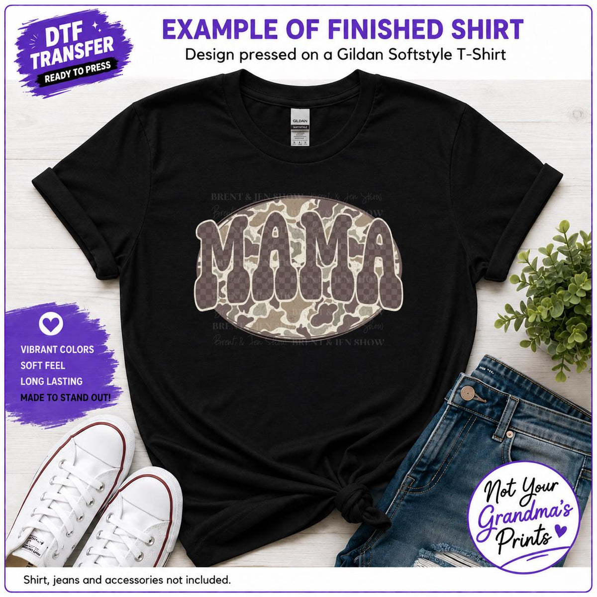 Mama Camo DTF Transfer: Ready-to-Press Shirt Design