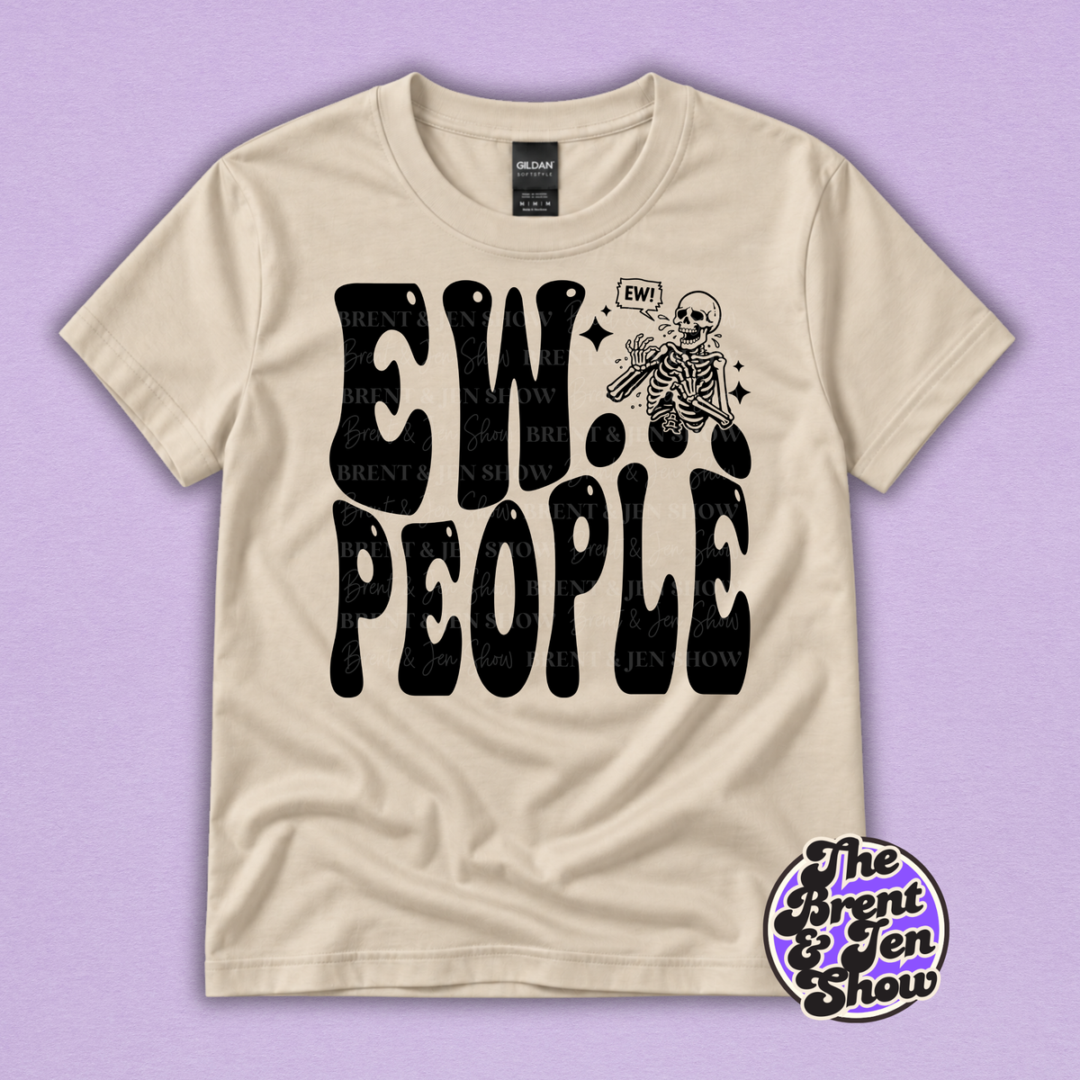 Ew People Funny Introvert Skeleton Graphic T-Shirt