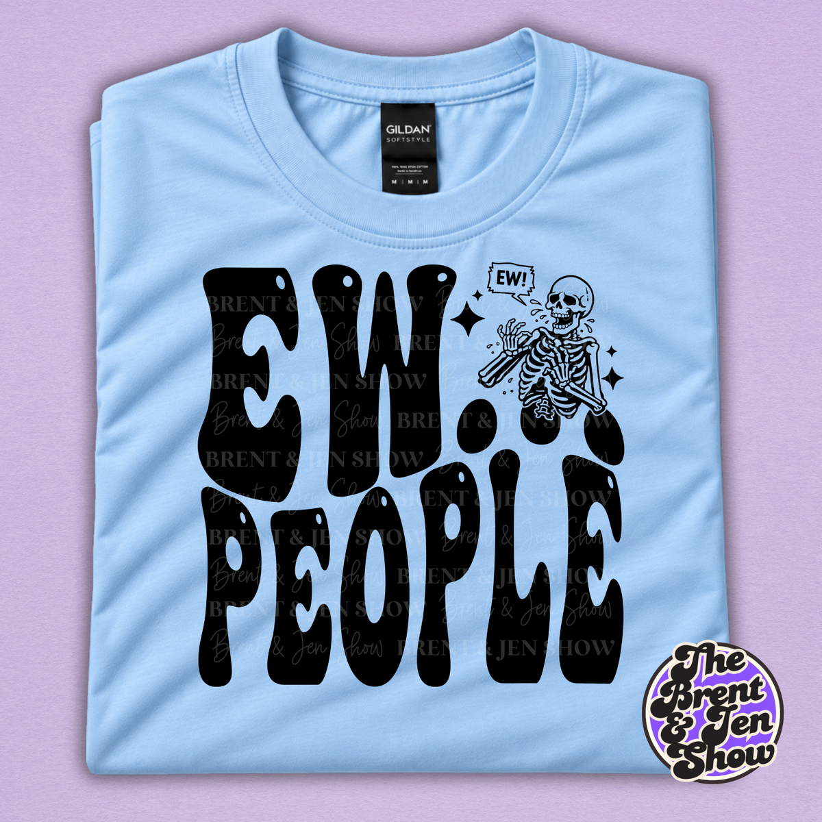 Ew People Funny Introvert Skeleton Graphic T-Shirt