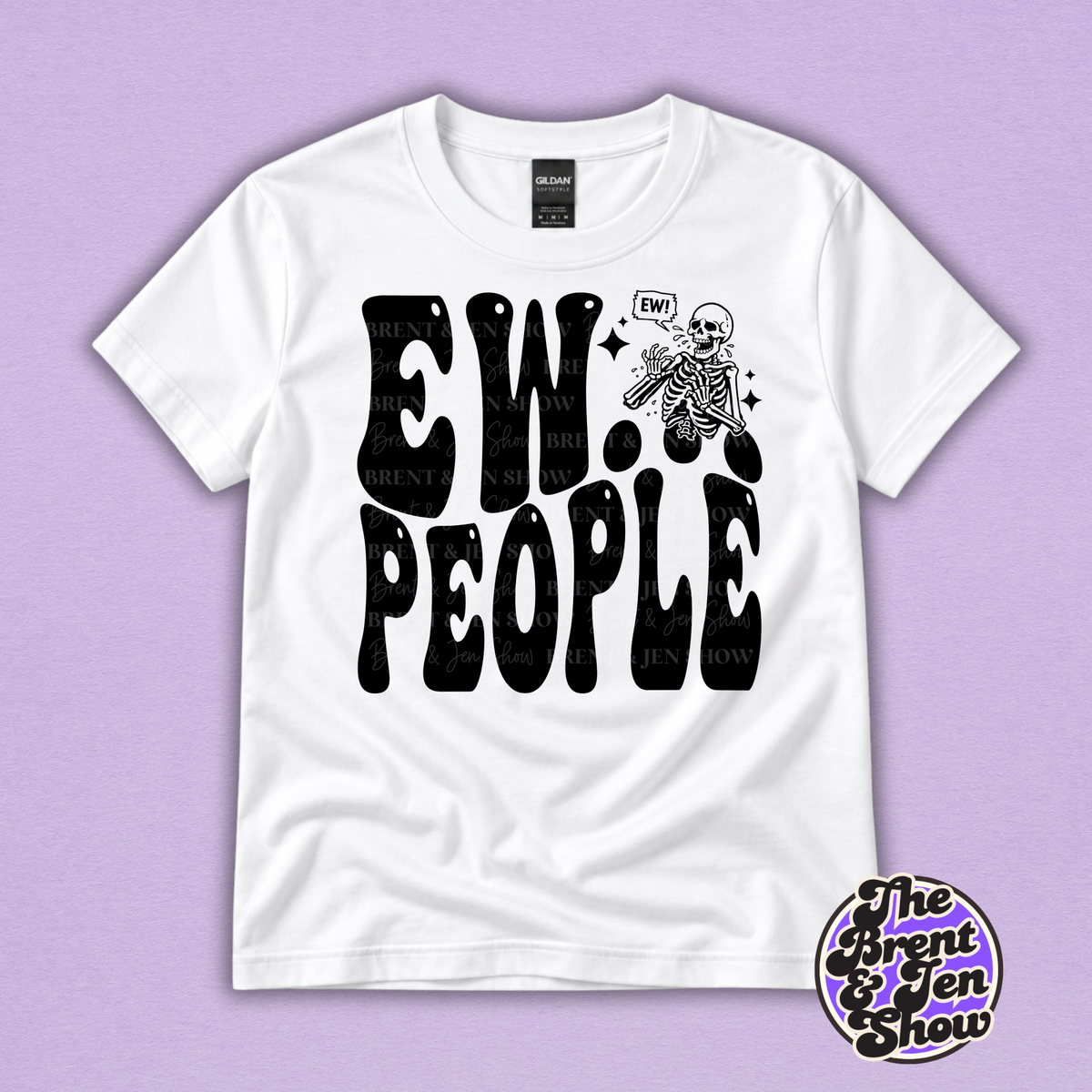 Ew People Funny Introvert Skeleton Graphic T-Shirt