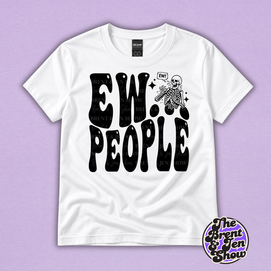 Ew People Funny Introvert Skeleton Graphic T-Shirt