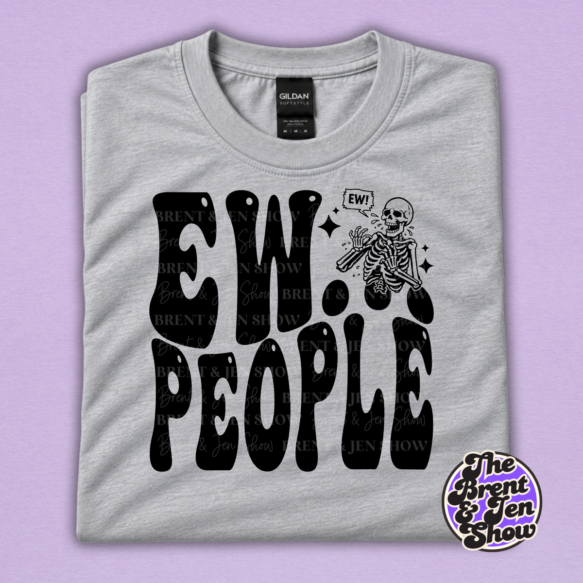Ew People Funny Introvert Skeleton Graphic T-Shirt