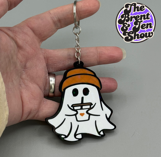 Coffee Lover Ghost Keychain
