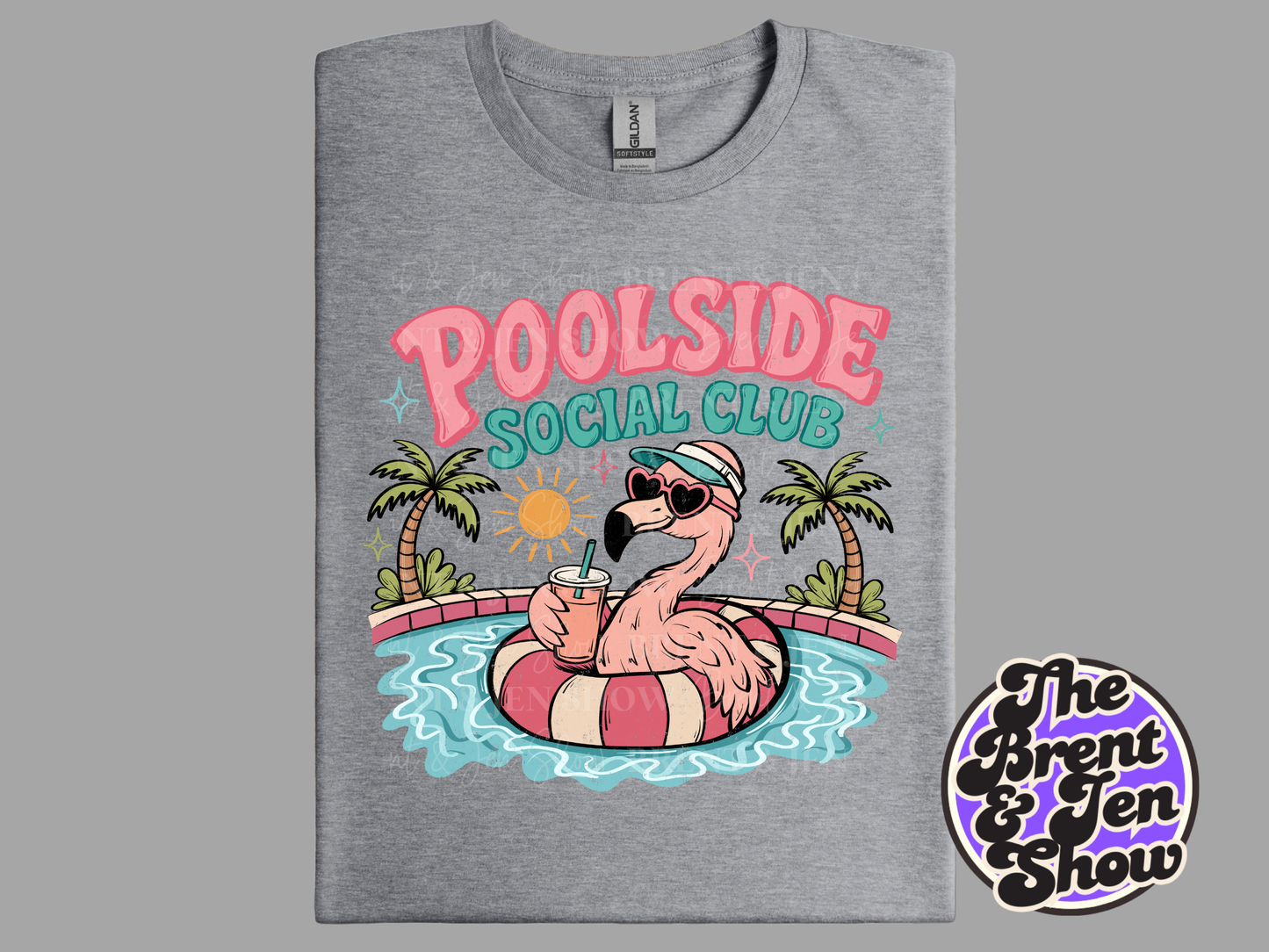 Poolside Social Club Flamingo T-Shirt: Vibrant DTF Print, Summer Fun Tee