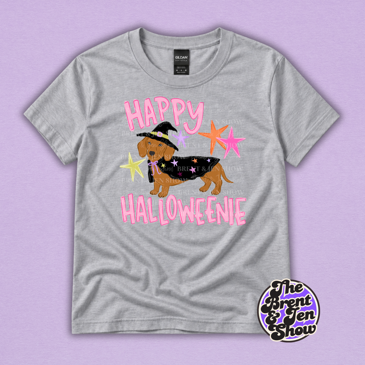 Happy Halloweenie Dachshund T-Shirt – Pink Witch Weenie Dog Tee