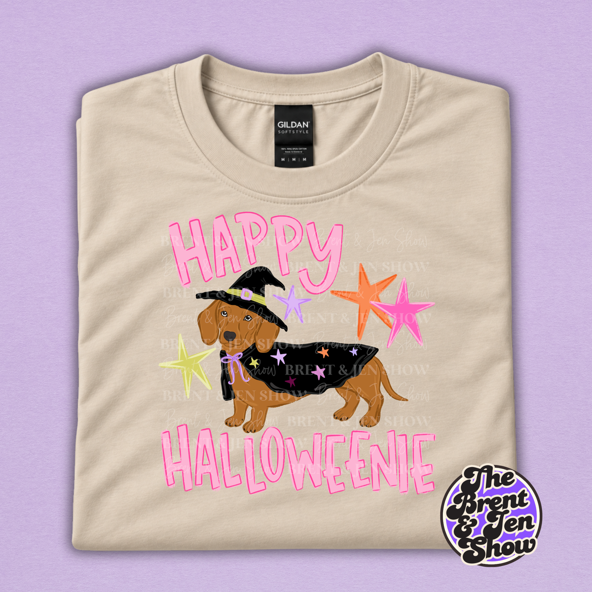 Happy Halloweenie Dachshund T-Shirt – Pink Witch Weenie Dog Tee