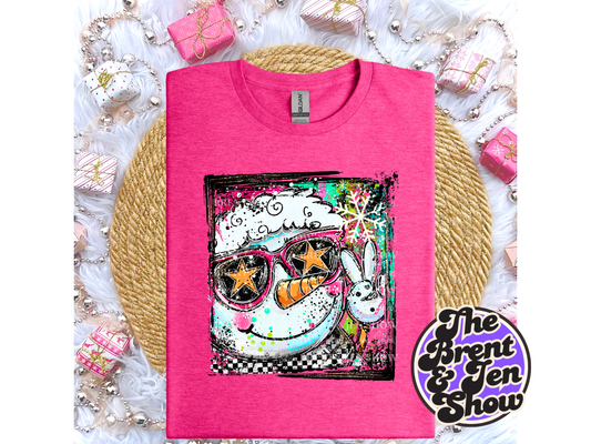Selfie Doodle Snowman T-Shirt