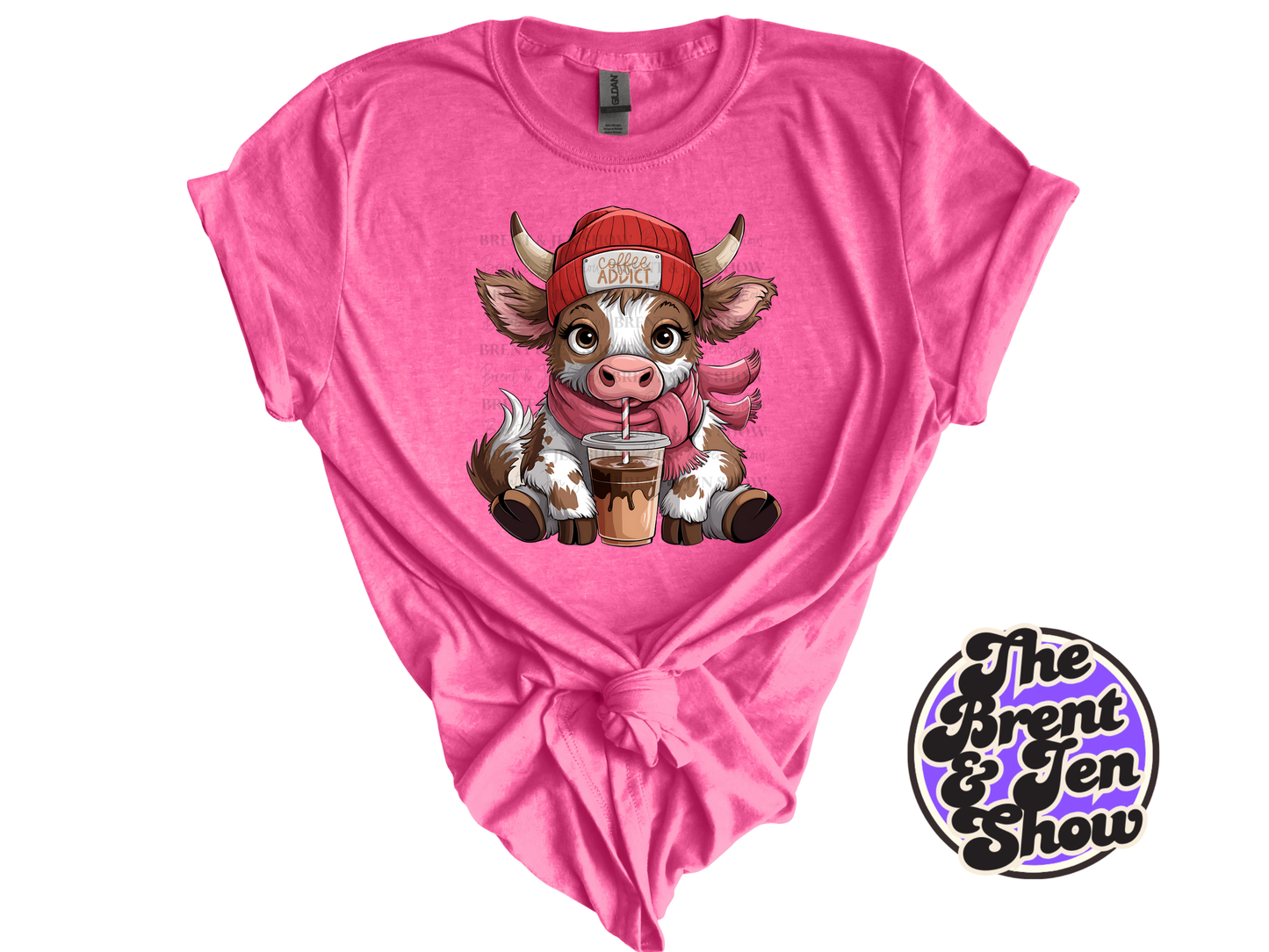 Highland Cow Coffee Addict T Shirt