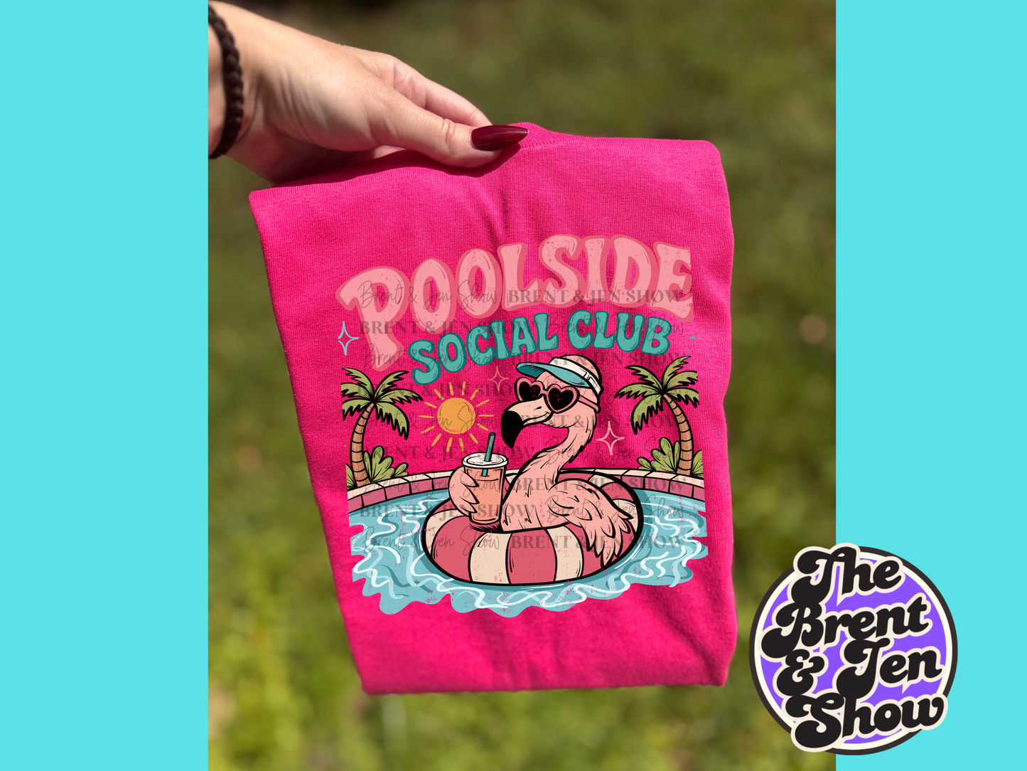 Poolside Social Club Flamingo T-Shirt: Vibrant DTF Print, Summer Fun Tee