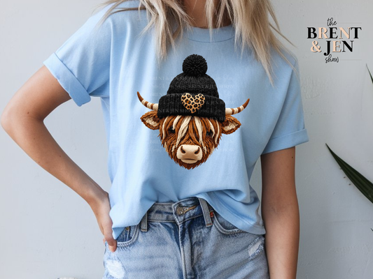 Highland Cow Beanie T-Shirt