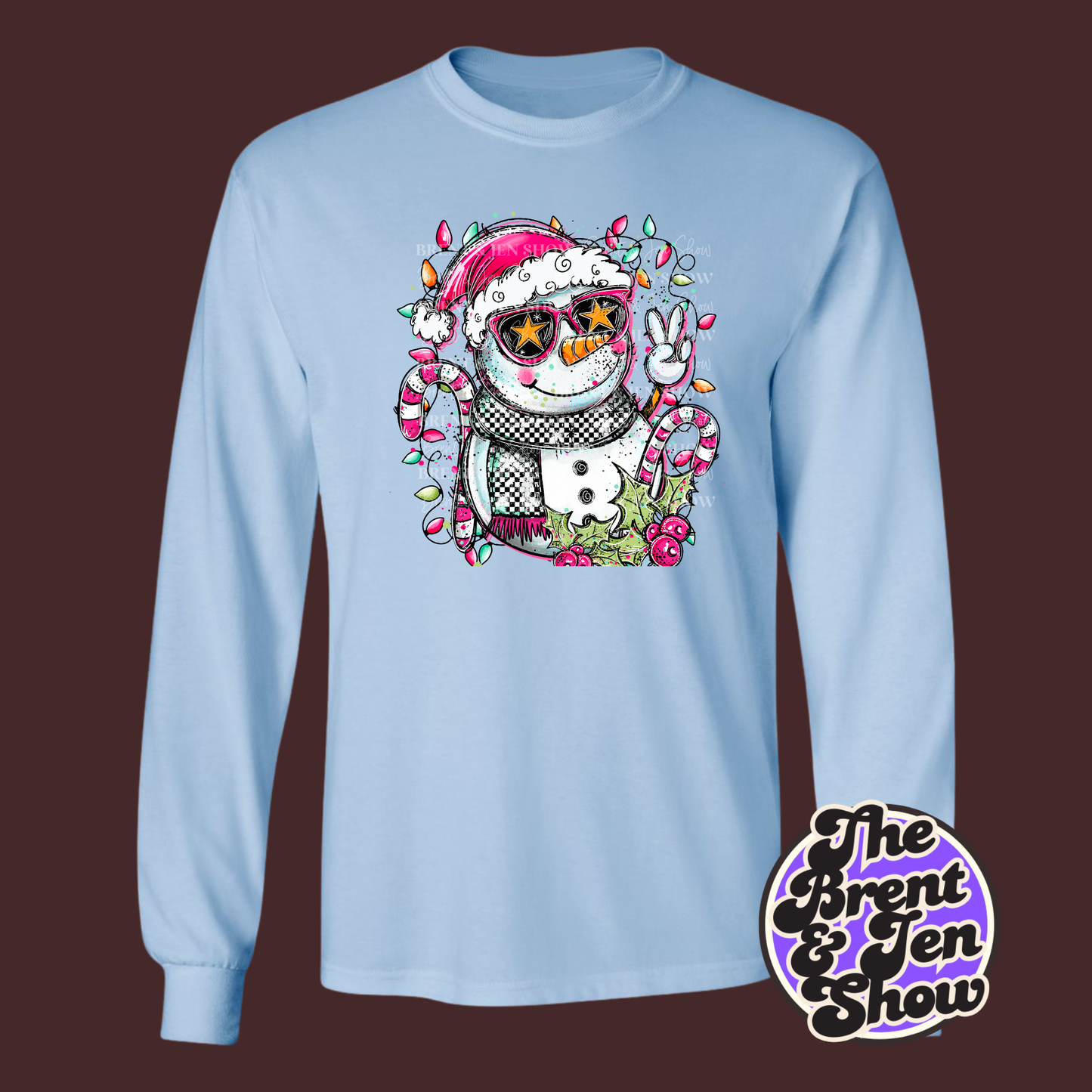 Doodle Snowman Long Sleeve Shirt