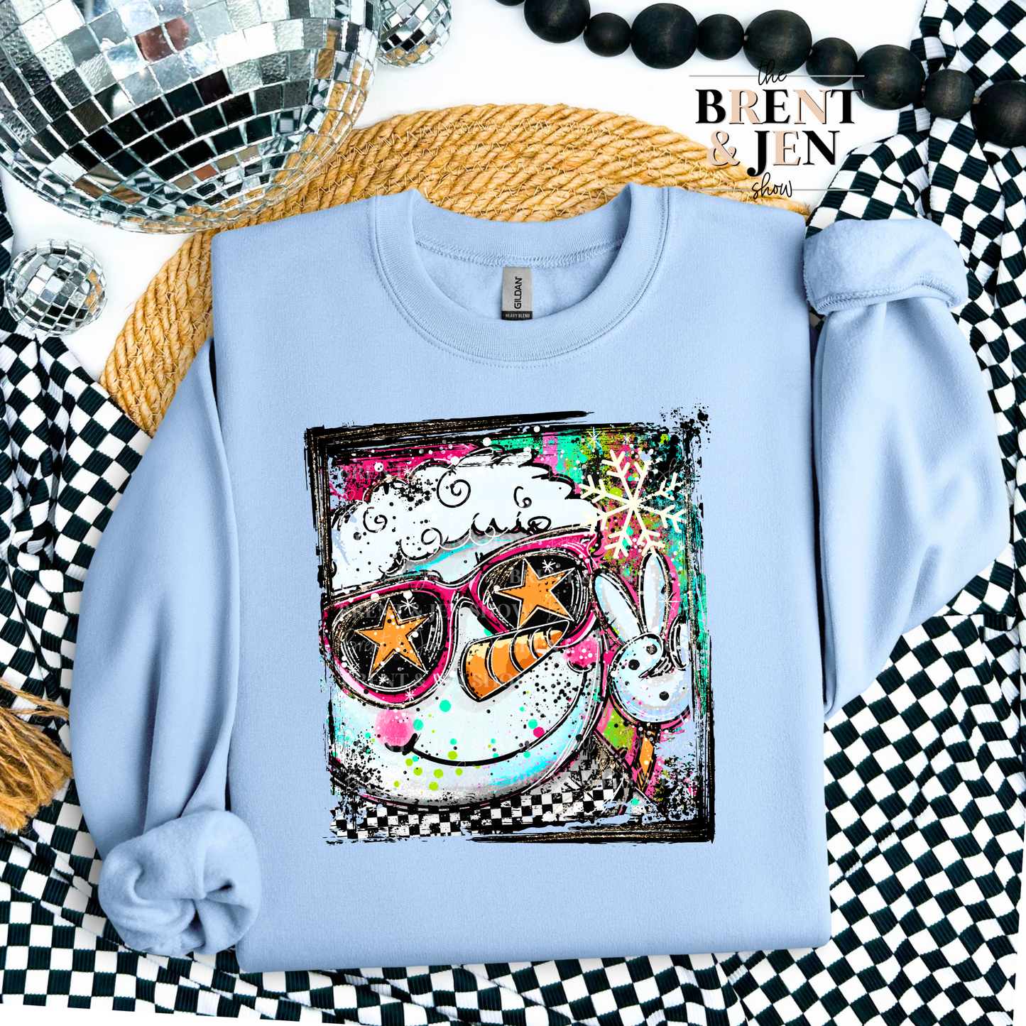 Selfie Doodle Snowman Sweatshirt