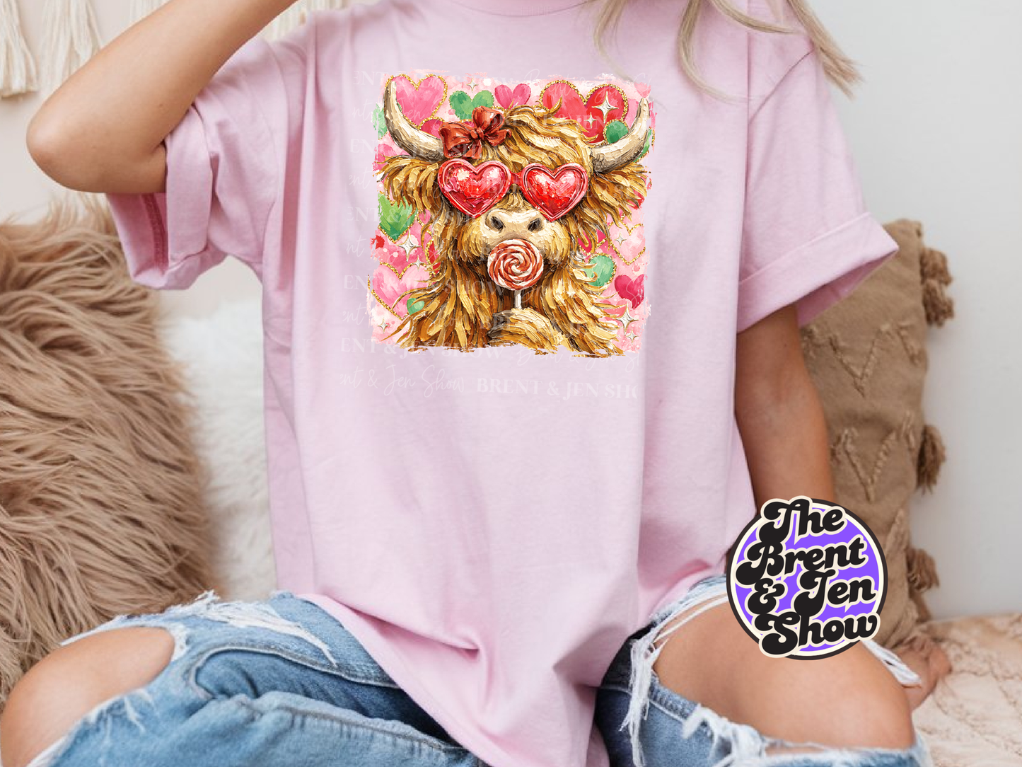 Highland Cow Valentine's Day T-Shirt