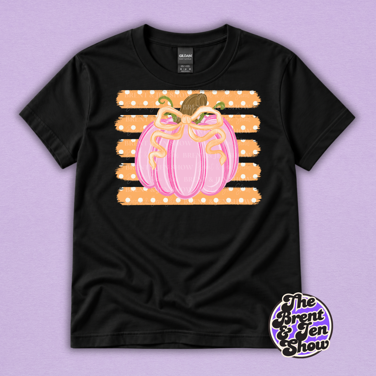 Pink Bow Pumpkin T-Shirt – Girly Fall Graphic Tee