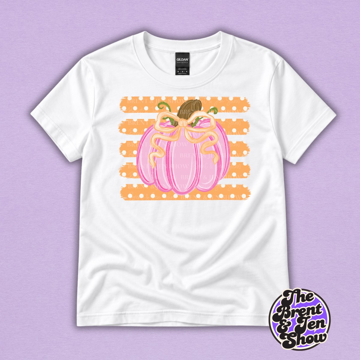 Pink Bow Pumpkin T-Shirt – Girly Fall Graphic Tee
