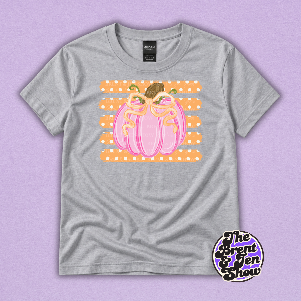 Pink Bow Pumpkin T-Shirt – Girly Fall Graphic Tee
