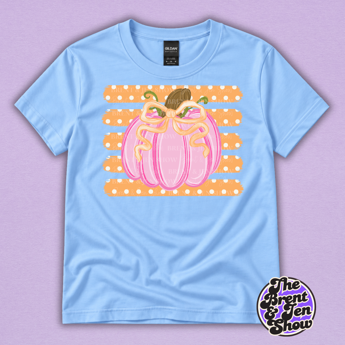 Pink Bow Pumpkin T-Shirt – Girly Fall Graphic Tee