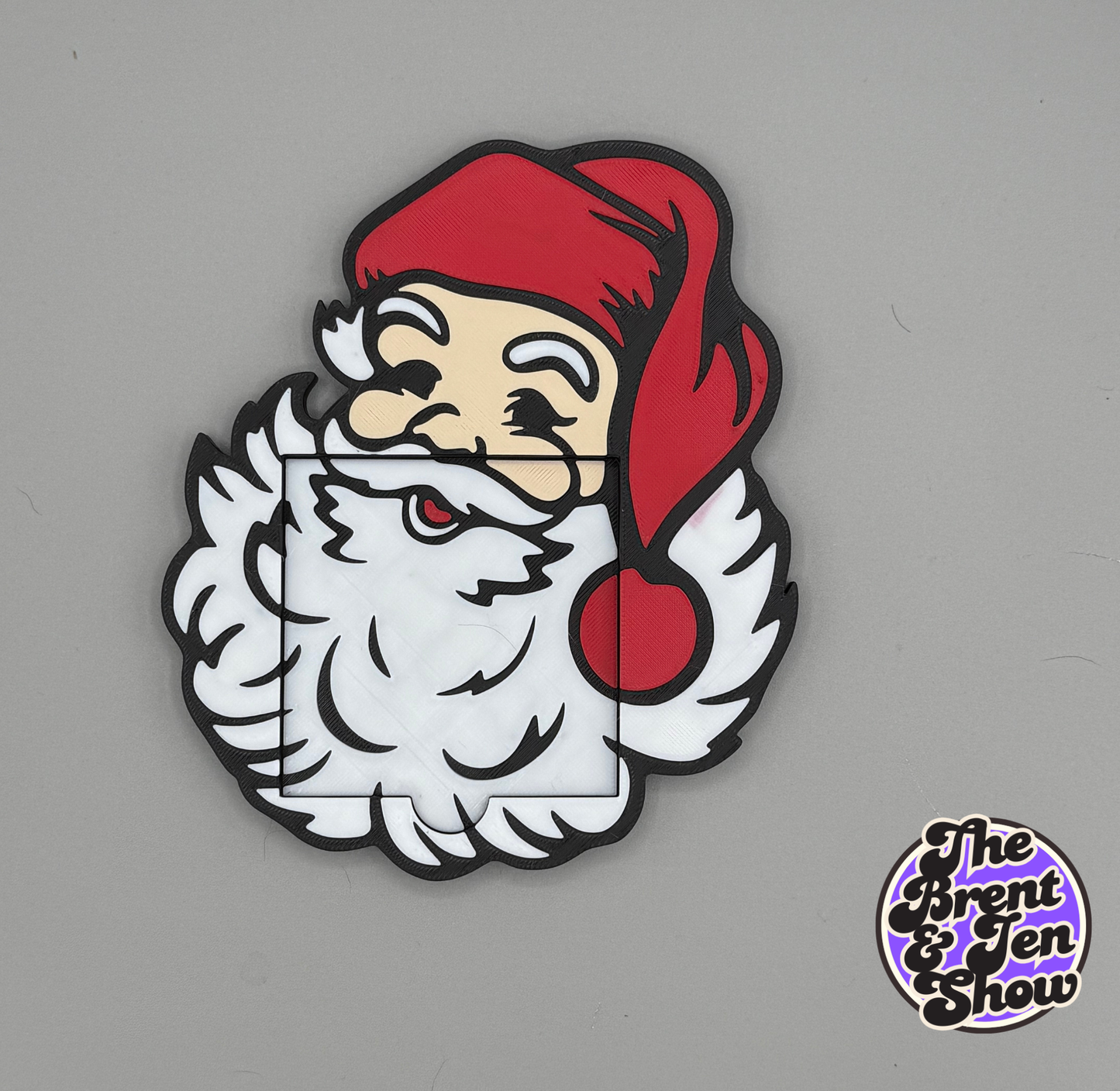 Christmas Santa Sticky Note Holder, 3D Printed Holiday Desk Organizer