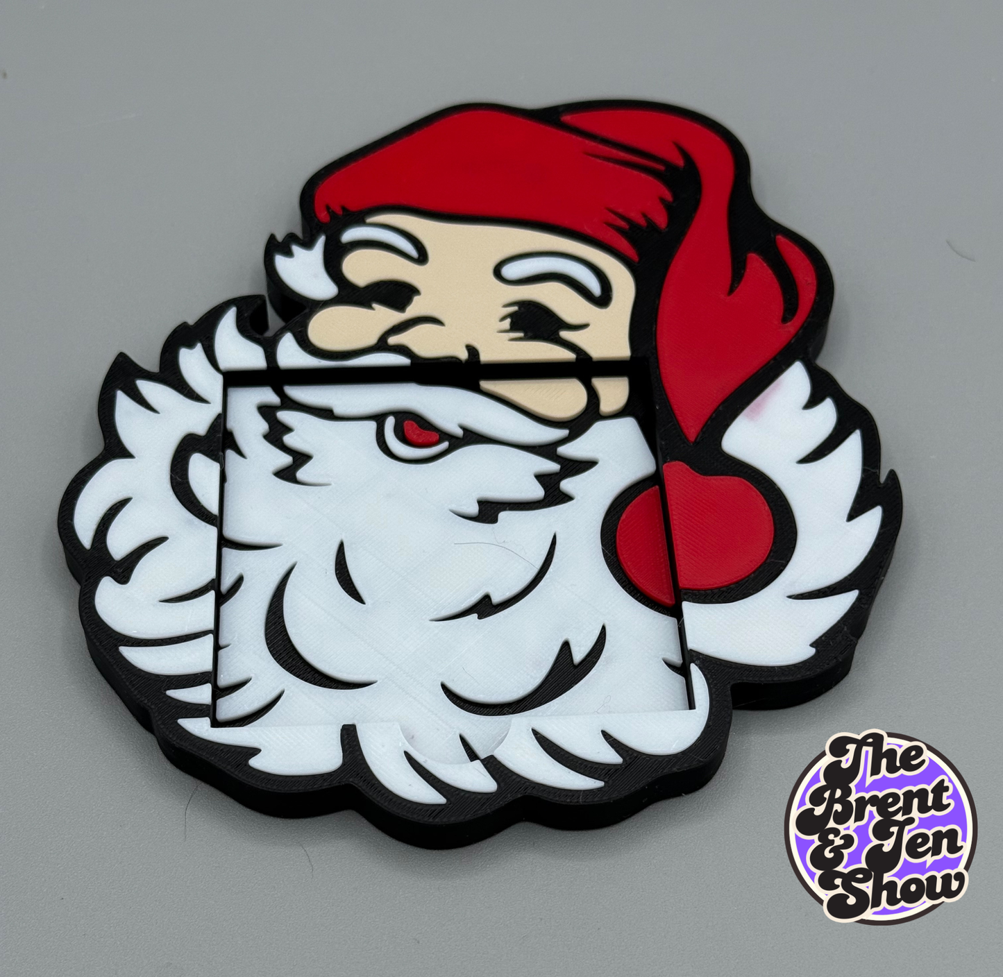 Christmas Santa Sticky Note Holder, 3D Printed Holiday Desk Organizer