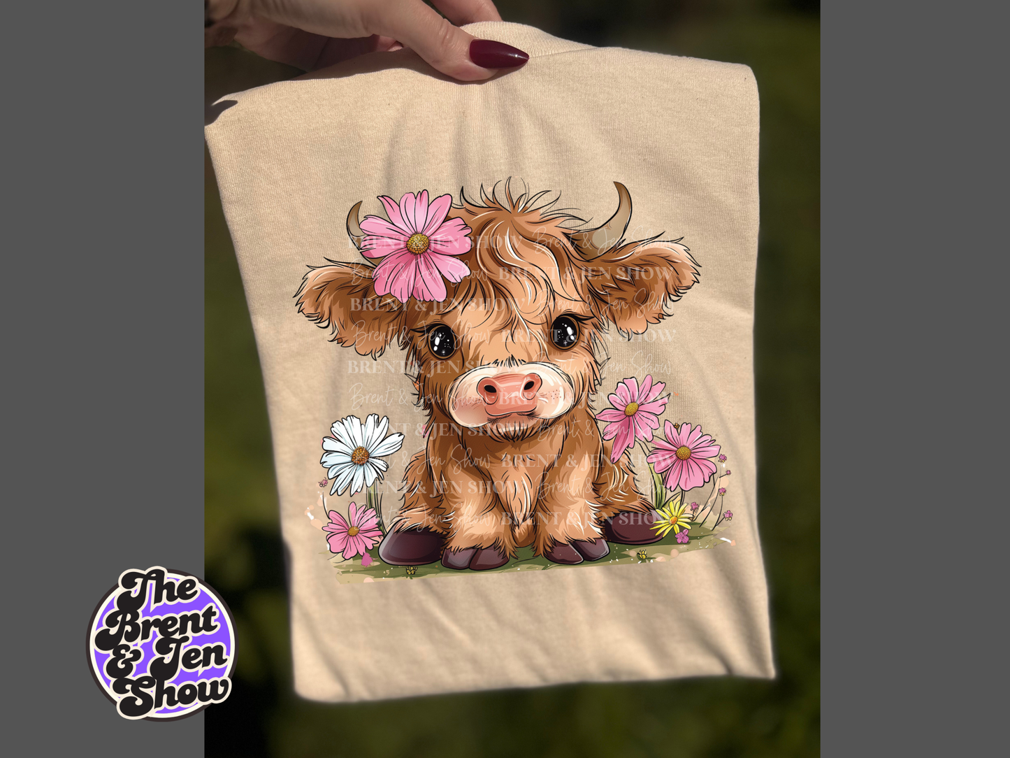 Highland Cow Floral T-Shirt