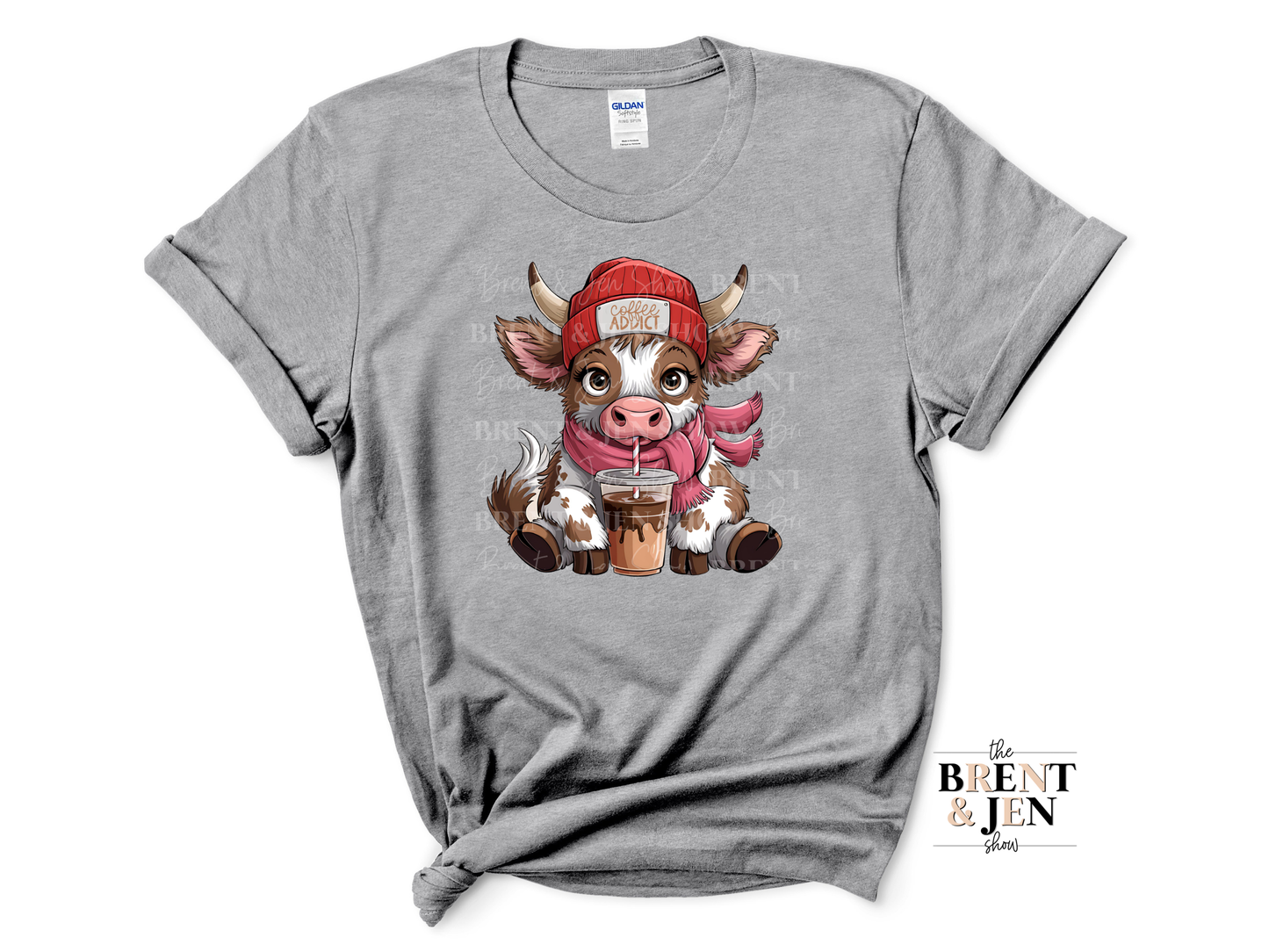 Highland Cow Coffee Addict T Shirt