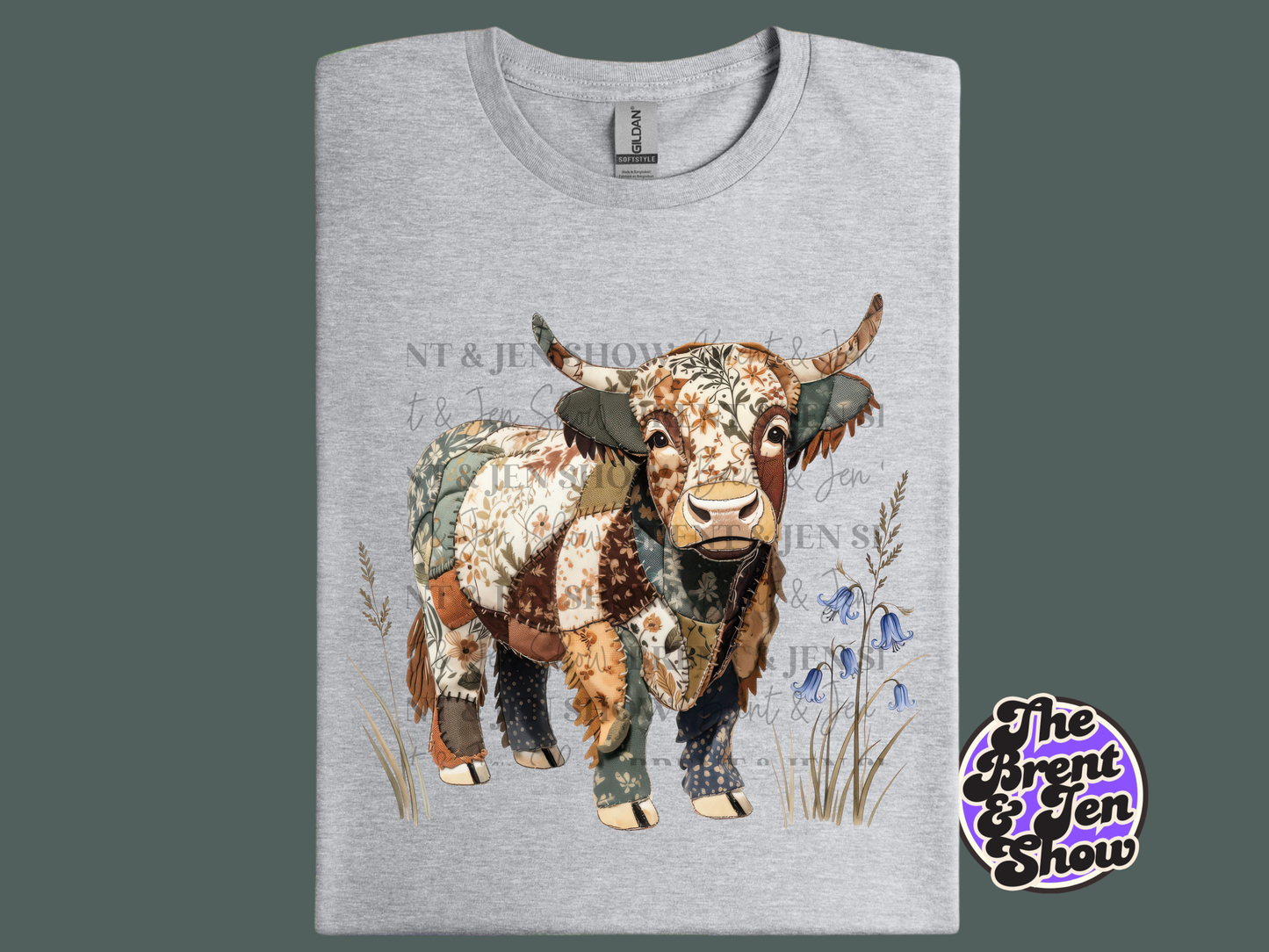 Patchwork Highland Cow T-Shirt