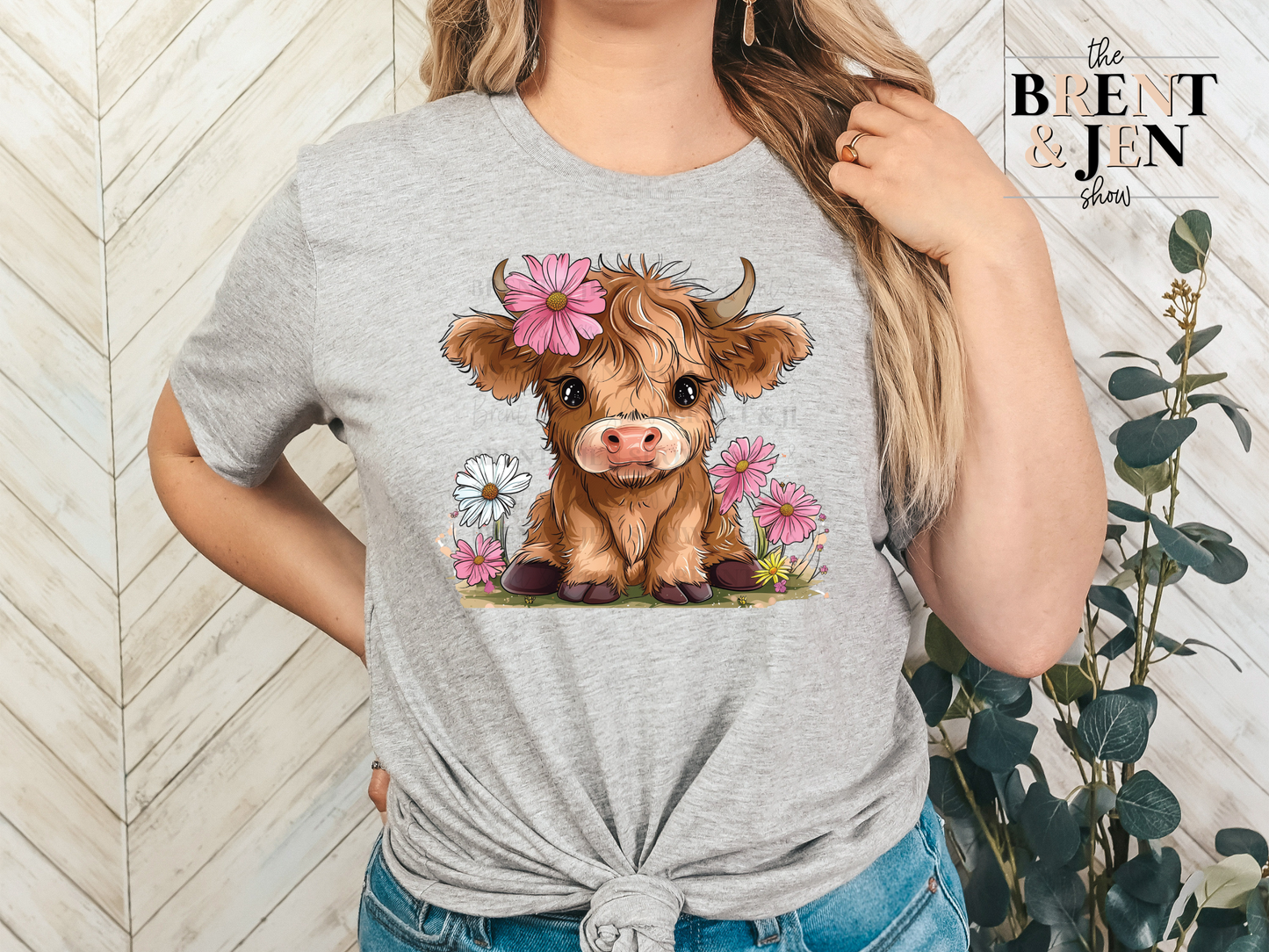 Highland Cow Floral T-Shirt