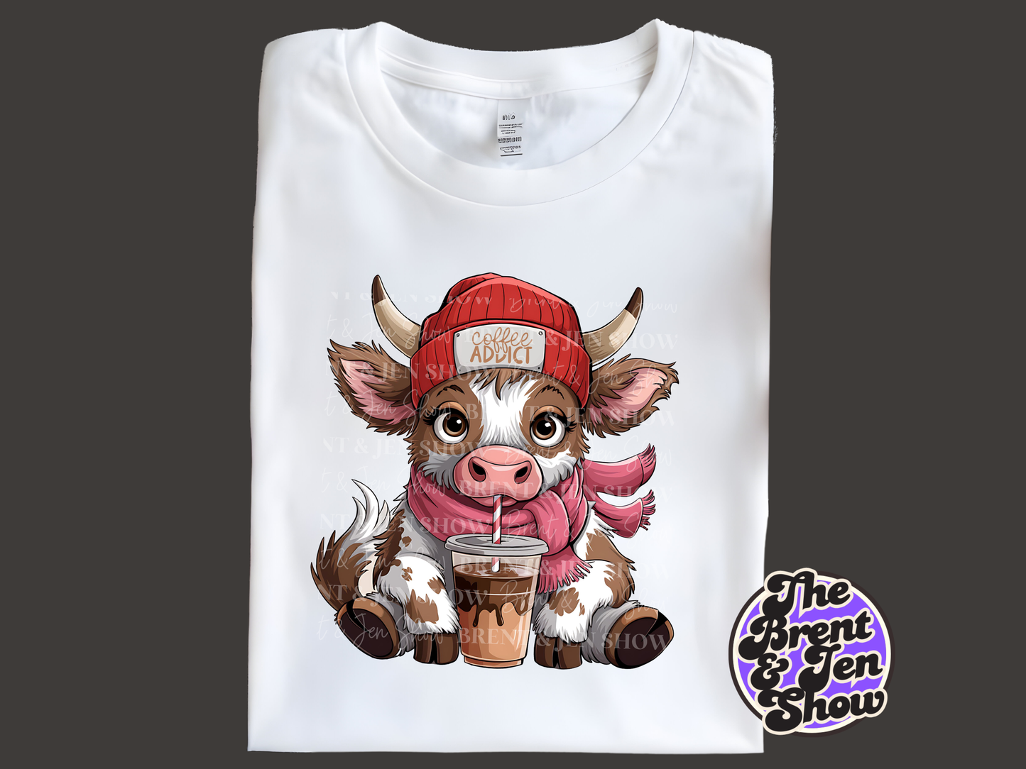 Highland Cow Coffee Addict T Shirt