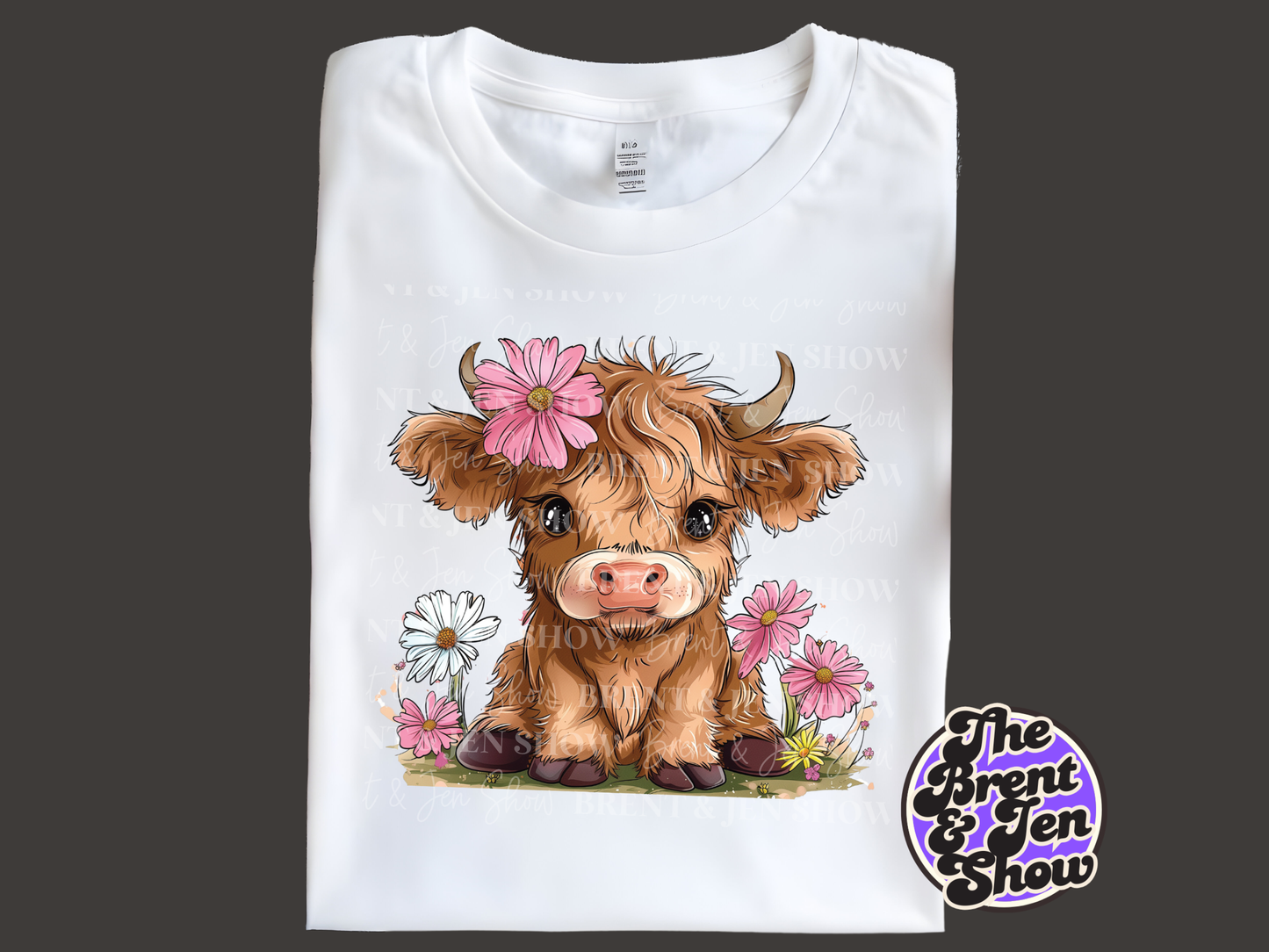 Highland Cow Floral T-Shirt