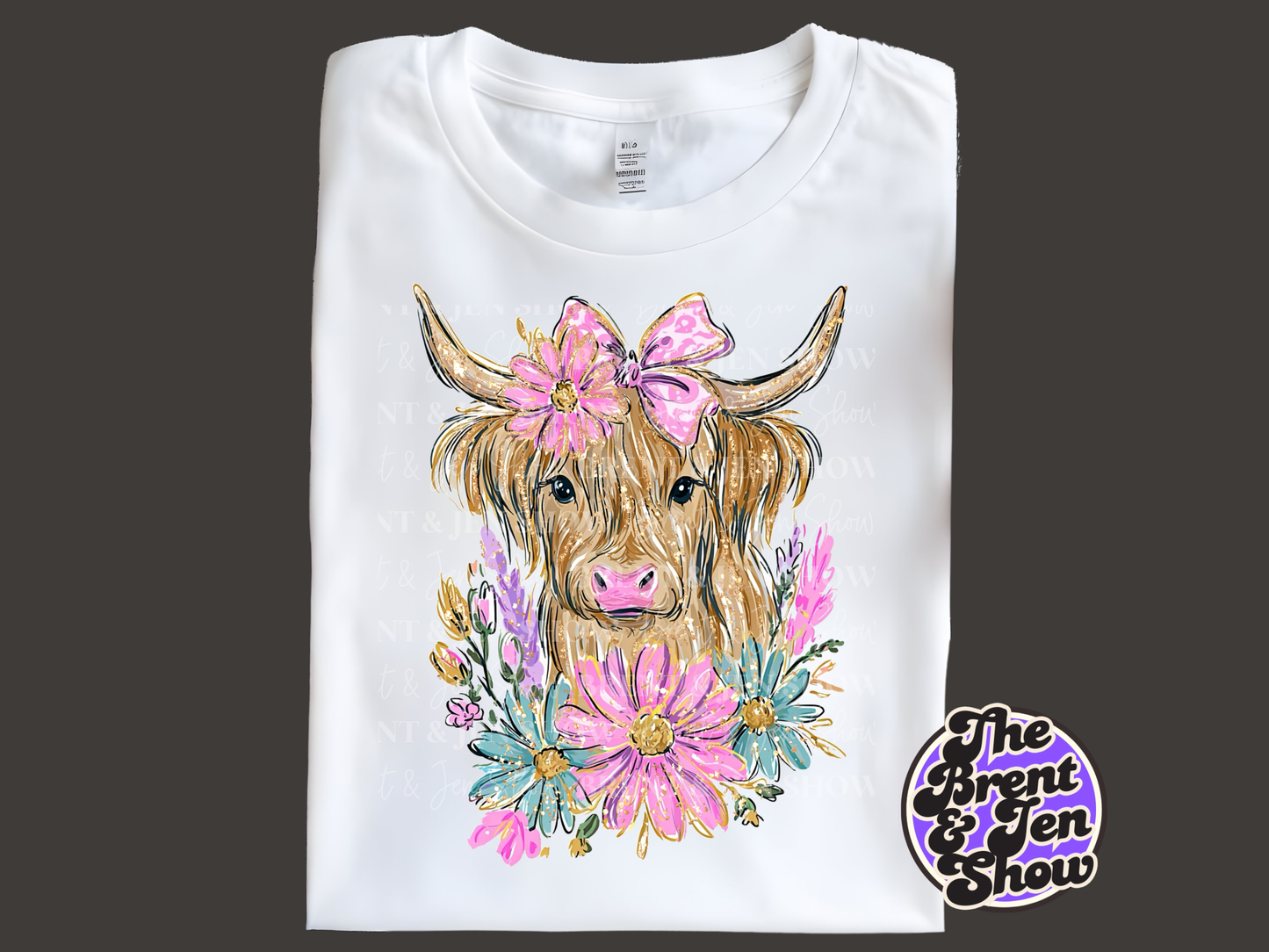 Floral Highland Cow T-Shirt