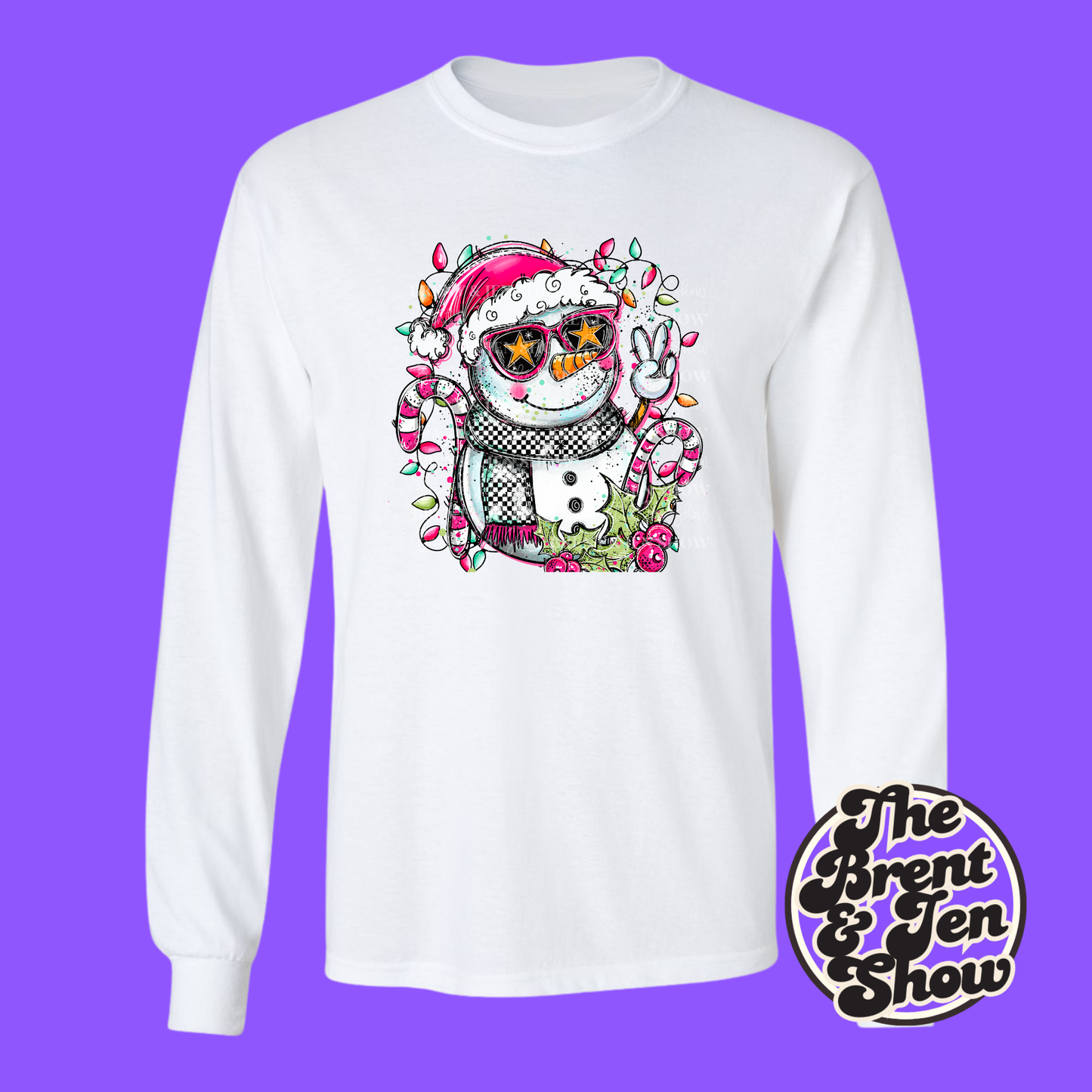 Doodle Snowman Long Sleeve Shirt