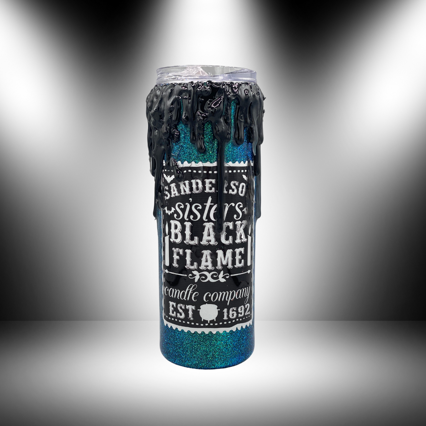 Black Flame, Dripped Candle Tumbler