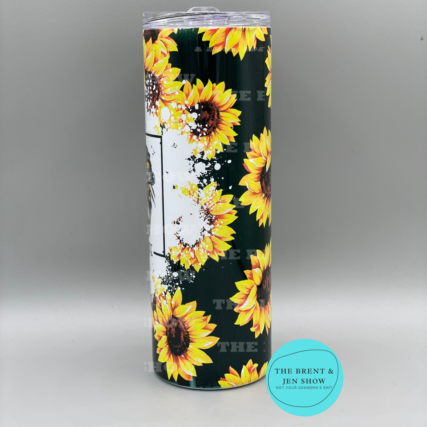 Ready To Ship Mom Life Messy Bun Sunflower Sublimation Tumbler 20oz