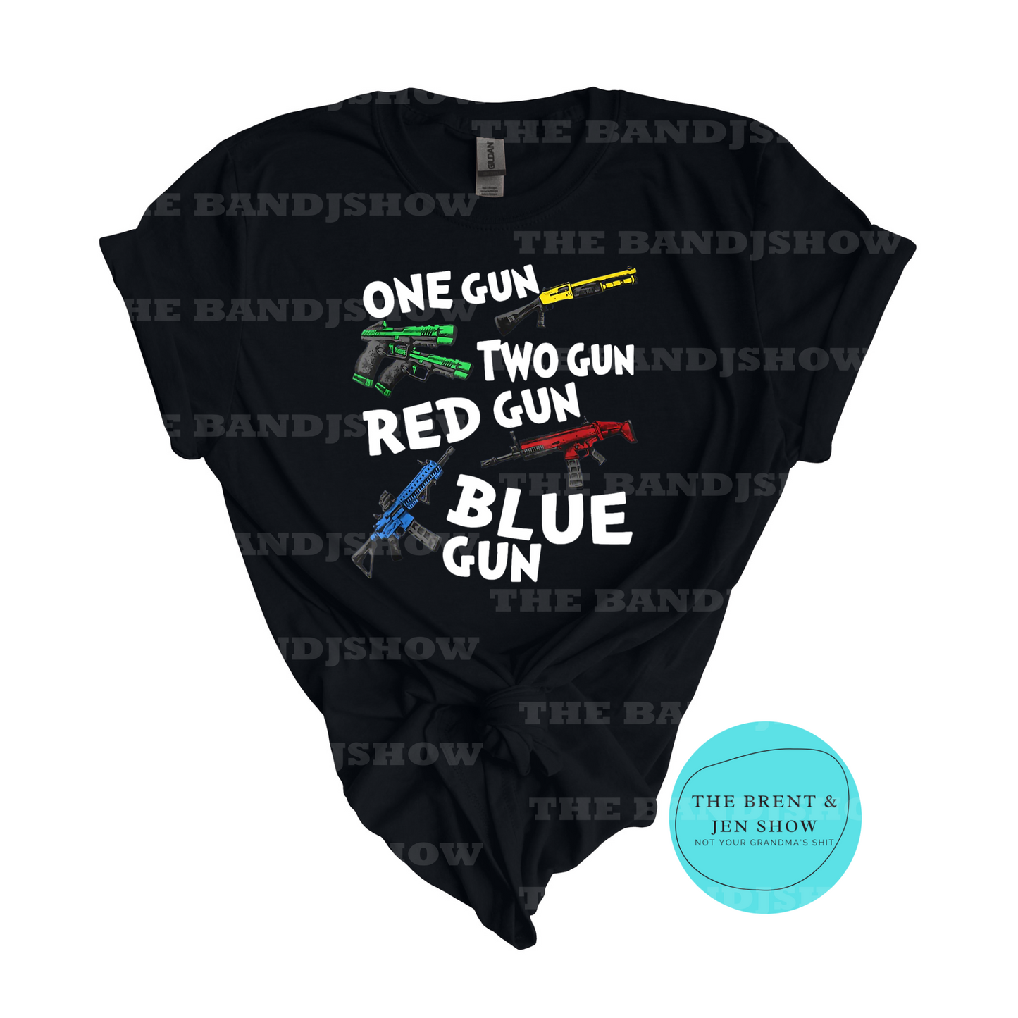One Gun Two Gun Red Gun blue Gun T-Shirt