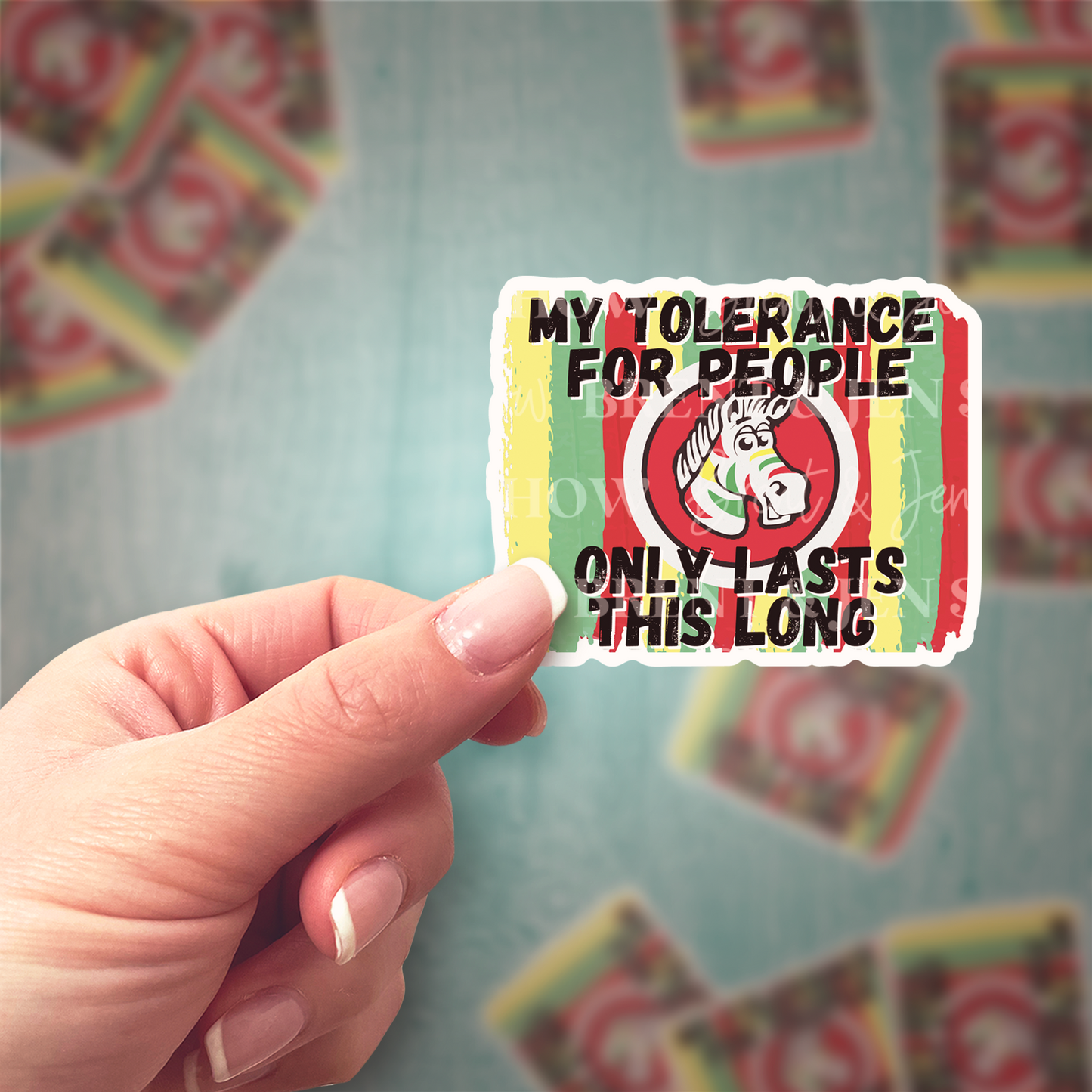 My Tolerance for People Only Lasts This Long Vinyl Sticker