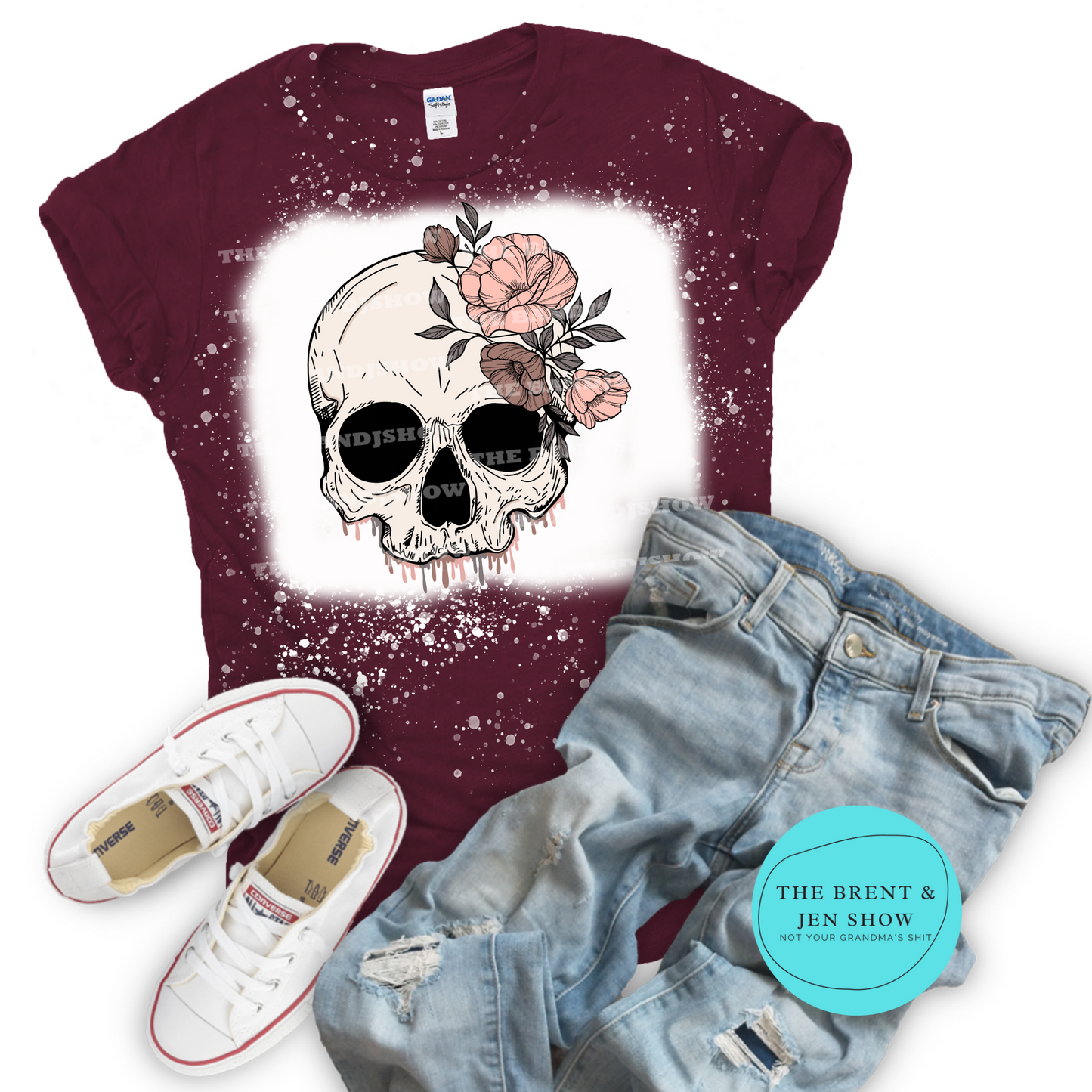 Floral Skull  T-Shirt