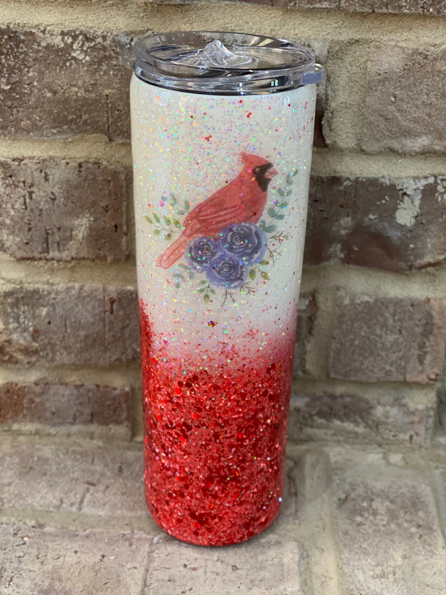 Cardinal | Believe |  Glitter Tumbler