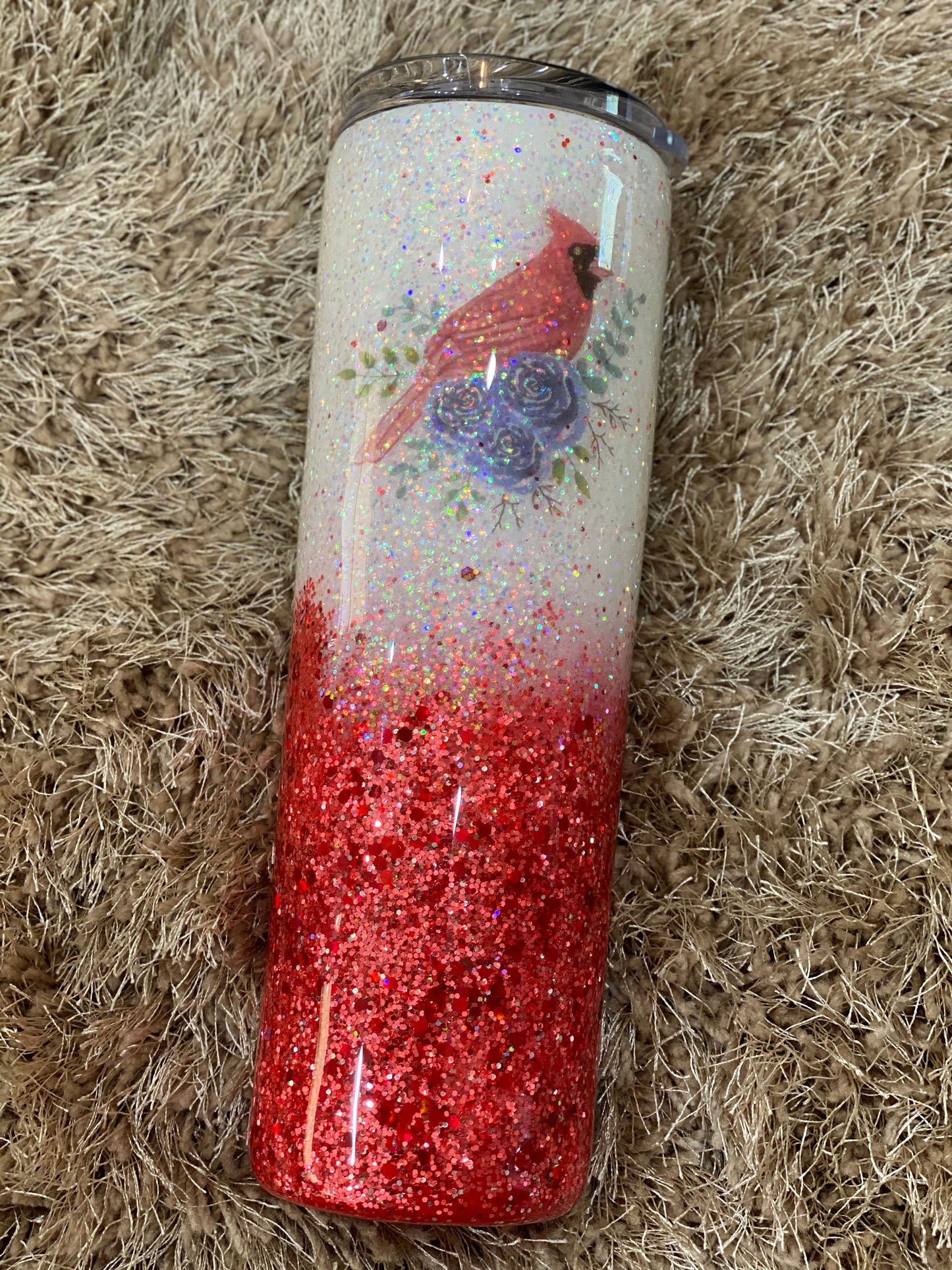 Cardinal | Believe |  Glitter Tumbler
