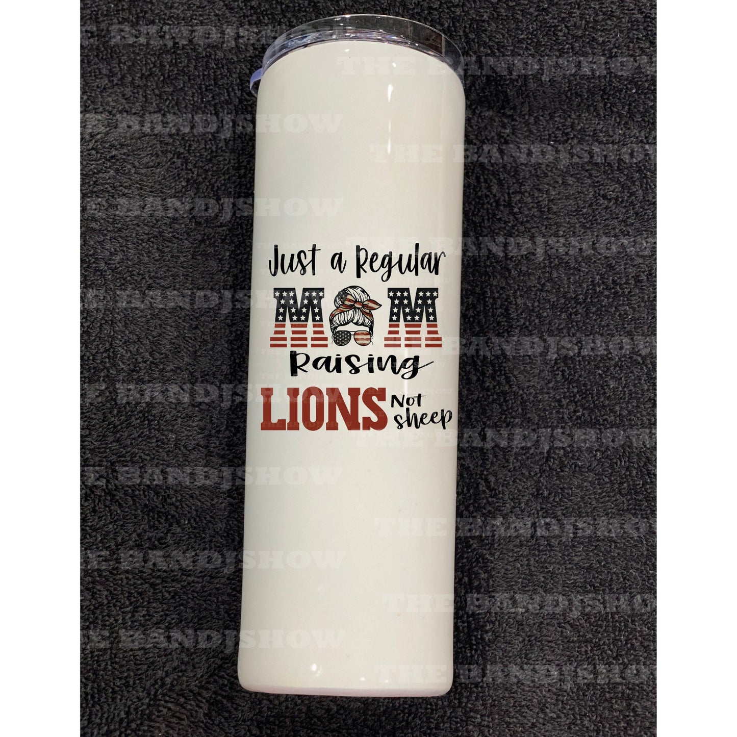 Just a Regular Mom Raising Lions Not Sheep  - Clear Cast Decal for Tumblers,  Laptops etc.