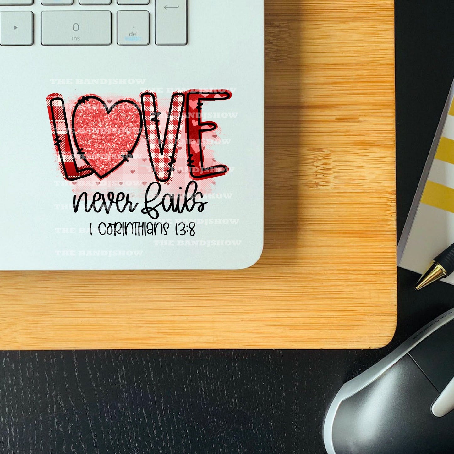 Love Never Fails - Clear Cast Decal for Tumblers,  Laptops etc.