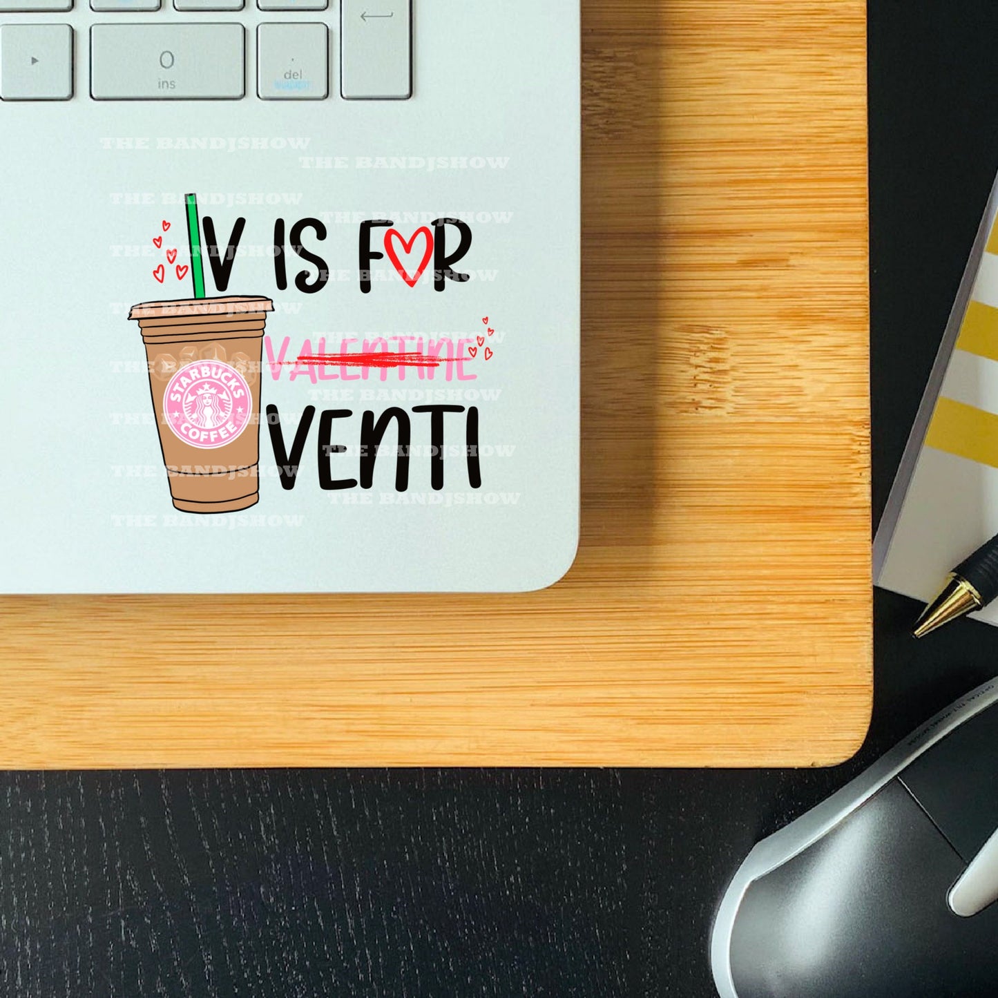 V is For Venti | Coffee, Starbucks, Anti Valentines Decal - Clear Cast Decal for Tumblers,  Laptops etc.