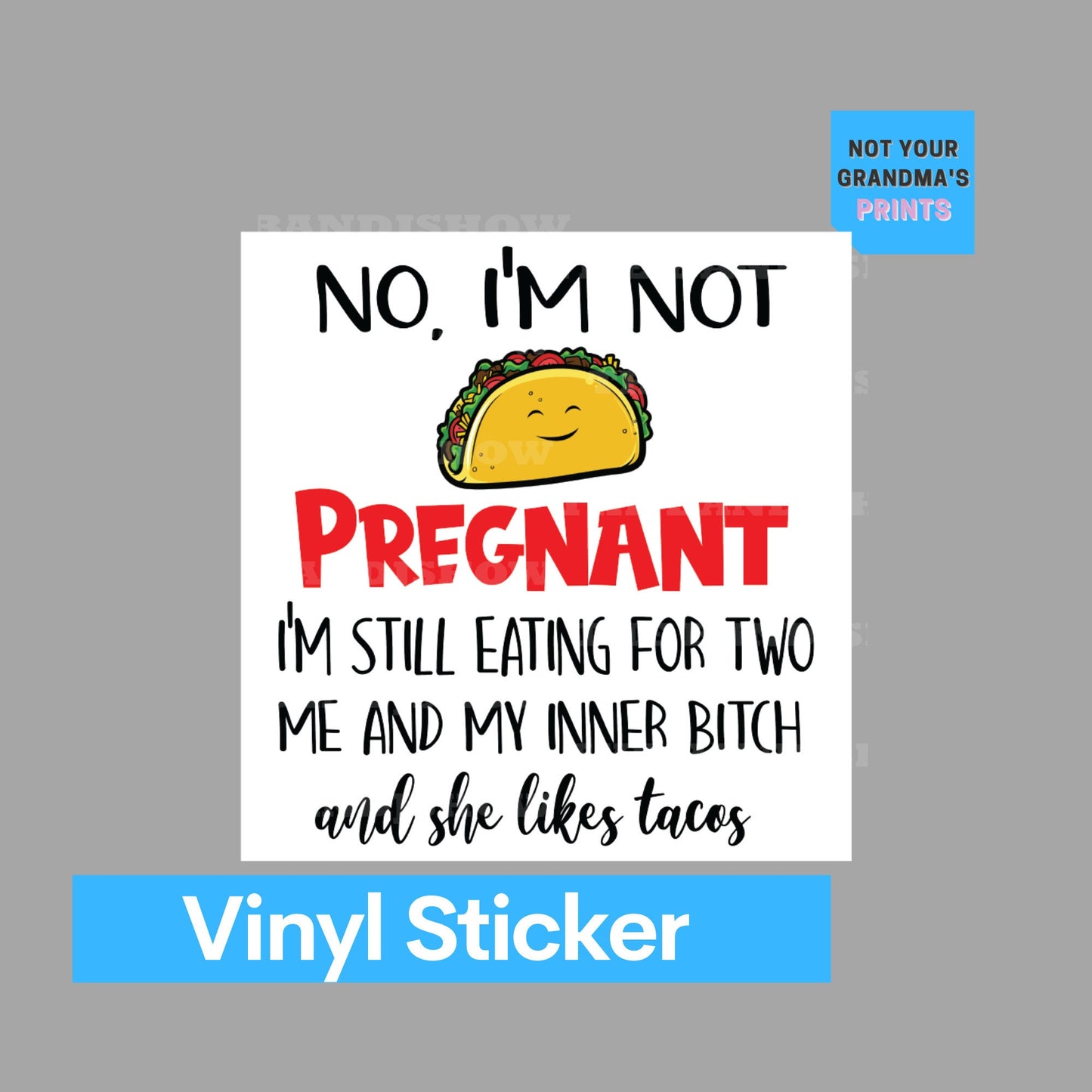 Eating for my Inner Bitch Sticker - Decal - Vinyl Sticker - Decal - Tumblers, Windows, Laptops etc.