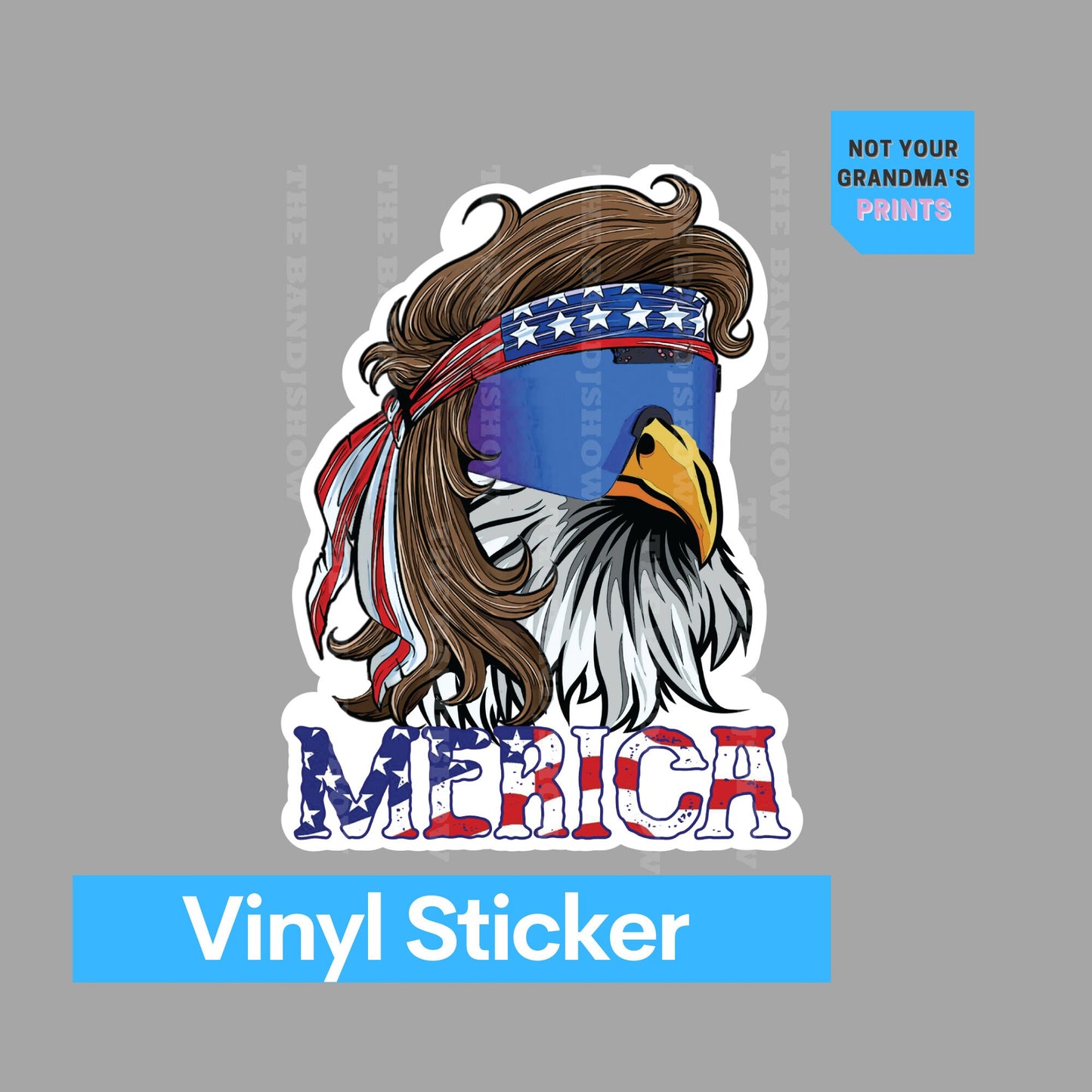 Merica Mullet Eagle  - Vinyl Sticker - Decal - Windows, Laptops etc.