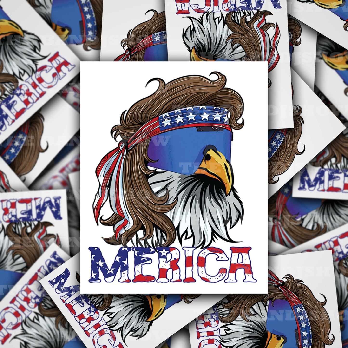 Merica Mullet Eagle  - Vinyl Sticker - Decal - Windows, Laptops etc.