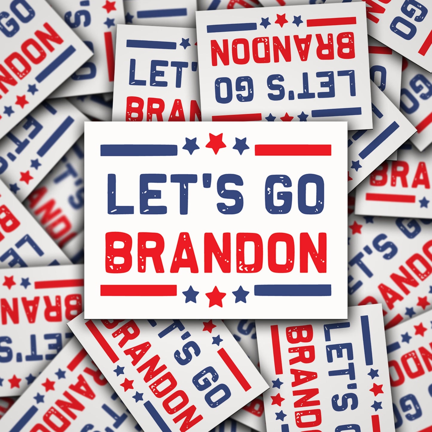Let's Go Brandon | Red White & Blue  - Vinyl Sticker - Decal - Tumblers, Windows, Laptops etc.