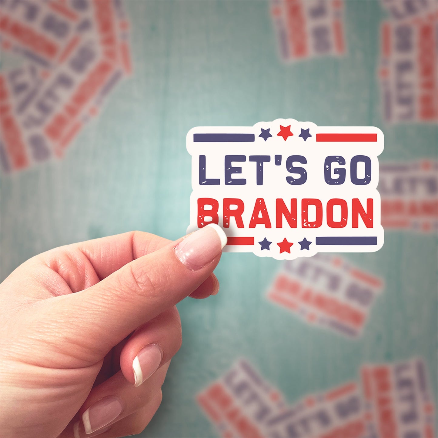 Let's Go Brandon | Red White & Blue  - Vinyl Sticker - Decal - Tumblers, Windows, Laptops etc.